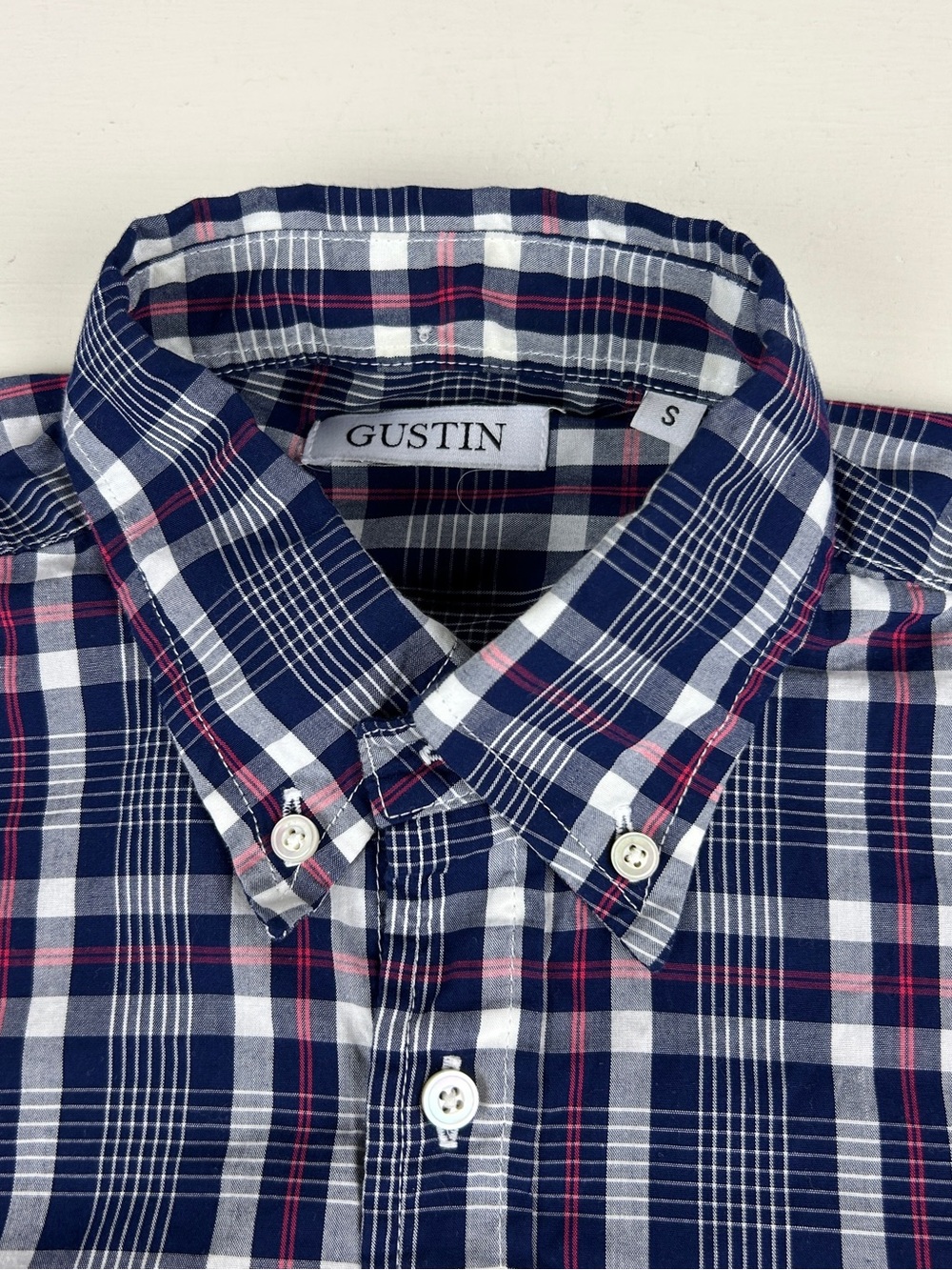 Gustin L/S Button Shirt Mens Small Multi Plaid Made In USA Cotton